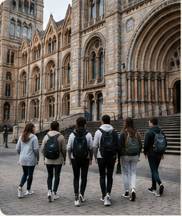 Students visiting a museum together
