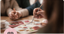 Students taking part in a creative art activity